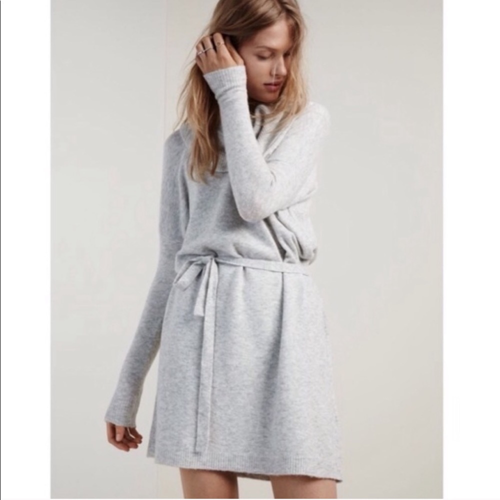 MADEWELL Viewpoint Turtleneck Gray Sweater Dress S